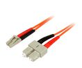 Konfektioniertes Lichtleiterkabel 50/125 um OM2 Duplex LC - SC 1m