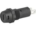 Fuse Holder 5 x 20 mm 10MOhm 250V 10A Black Thermoplastic Panel Mount IP40