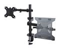 Verstellbarer Monitorarm mit Laptophalter, Klemme / Tülle, 8kg, 34" (86.7 cm), Unterstützte Displays - 1, Schwarz