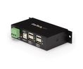 Industriell USB-hubb med ESD-skydd, 4x USB-A-uttag, 2.0, 480Mbps