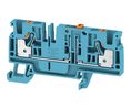 Test Disconnect Terminal Block, Push-In, 2 Poles, 500V, 24A, 4mm², Blue, Pack of 5 pieces