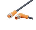 ifm electronic Male 4 way M12 to Female 5 way M12 Communication Cable, 2 m Leiter, 2m, IP65 / IP67 / IP68 / IP69K, Schwarz