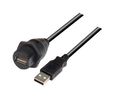 USB 2.0, Male USB Type A Male to Male, 2 m, 2m, USB 2.0, Schwarz