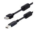 USB 2.0, Male Plug to Male, 5 m, 5m, USB 2.0, Schwarz