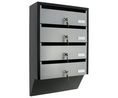 Silver/Black Mailbox, 600 mm x 385mm x 140 mm, Silber / Schwarz