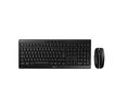 Cherry STREAM DESKTOP RECHARGE Wireless Ergonomic Keyboard and Mouse Set, AZERTY (France), Black