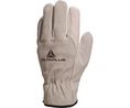 Delta Plus FCN29 Grey Leather Abrasion Resistant, Cut Resistant, Tear Resistant Work Gloves, Size 10, Pack of 12 pairs