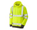 Leo Workwear Yellow Unisex Hi Vis Hoodie, L