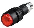 Illuminated Pushbutton Switch Momentary Function 1NO + 1NC 24 V Incandescent Transparent Red