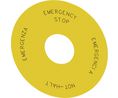 Emergency Stop Backing Plate 75mm Not-Halt Emergency Stop Emergenza Emergencia Round Yellow 3SU1 Series Pushbuttons & Indicator Lights, Pack of 10 pieces