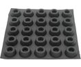 Rubberen mat, Rond, 22x22x10mm, Zwart