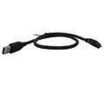 Cable, USB-A Plug - USB Micro-B Plug, 500mm, USB 3.0, Black