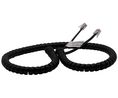 Telephone Modular Cable, RJ12 Plug - RJ12 Plug, Coiled, 1.8m, Black