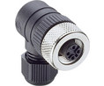 Circular Connector, M12, Socket, Right Angle, Poles - 5, Screw Terminal, Cable Mount