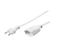 Extension Cable PVC Euro Type C (CEE 7/16) Plug - Euro Type C (CEE 7/16) Socket 3m White