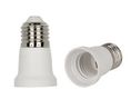Adapter / lampsockel E27, Plast, Vit
