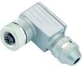Circular Connector, M12, Plug, Right Angle, Poles - 4, Screw Clamp, Cable Mount