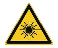 Segnaletica di sicurezza ISO - Attenzione, raggi laser, Triangular, Nero su giallo, Vinile, Avviso, 54pz.