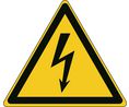 Segnaletica di sicurezza ISO - Attenzione, Elettricità, Triangular, Nero su giallo, Poliestere, Avviso, 1pz.