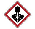 Simbolo GHS - Pericolo respiratorio, Diamante, Nero/rosso su bianco, Poliestere, Avviso, 250pz.