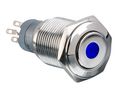 Pushbutton Switch, Vandal Proof, Blue, 2CO, IP67, Latching Function