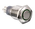 Pushbutton Switch, Vandal Proof, Green, 2CO, IP67, Momentary Function