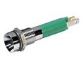 LED Indicator, Green, 1.3cd, 24V, 8mm, IP67