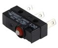 ZF Button Micro Switch, Tab Terminal, 6 A @ 250 V ac, SPDT, IP6K7