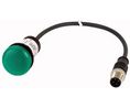 Panel Mount Green LED Indicator, 22mm Cutout, IP67, IP69K, Round, 24V ac/dc