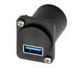 Läpivientisovitin, D-Type, USB-A 3.0 -pistokanta - USB 3.0 B -naarasliitin