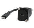 Genomföringsadapter, D-typ, 200mm, USB 3.2 C-uttag - USB 3.2 C-kontakt