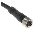 Cordset, M8 Socket - Bare End, 3 Conductors, 5m, IP67, Black