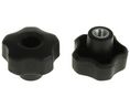 Black Multiple Lobes Clamping Knob, M8, Threaded Through Hole, Pack of 10 pieces