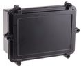 Black Die Cast Aluminium Enclosure, IP67, Flanged, Black Lid, 202 x 142 x 80mm