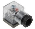 2P+E DIN 43650 A, Female Solenoid Valve Connector with Indicator Light, 24 V dc Voltage, Female, 24VDC, 10A