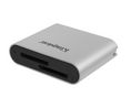 Minneskortläsare, Extern, Number of Slots 2, USB-C 3.0, Svart/silver