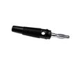 Banana Plug Insulated Unshrouded 4 mm Copper Alloy Nickel 30VAC 60VDC 24A Screw Terminal Black 5 ST