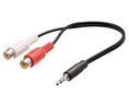 Audiokaapeli, Stereo, 3.5 mm jakkiliitin - 2x RCA-naarasliitin, 200mm