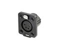 XLR Connector, Socket, Straight, Panel Mount, 4 Poles
