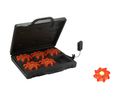 Rechargeable Hazard Warning Light Kit with UK Power Supply, 5pcs AC / DC 100mm Red IP65