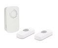 Wireless Doorbell Kit with 2 Push-Buttons, 150m, White