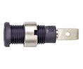 Banana Socket Black 2 mm Brass Nickel 600VAC 600VDC 10A Blade Terminal, 4.8 x 0.8 mm