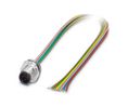 Phoenix Contact Male 8 way M12 to 1 way Sensor Actuator Cable, 500mm Ledare