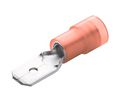 Spade Connector, Partially Insulated, Red, 0.34 ... 1.5mm², Plug, Pack of 100 pieces