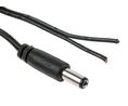DC Power Cable Assembly, 2.1 Socket - Bare End, Straight, 1.8m, Black