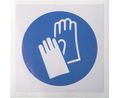 Safety Label, Square, Blue on White, Polyvinyl Chloride (PVC), Mandatory Action, 1pcs