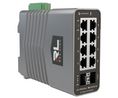Commutateur Industrial Ethernet, Prises RJ45 8, Ports fibre 2SFP, 1Gbps, Couche 2 géré