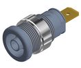 Bananuttag Grå 4 mm Mässing Guld 1kVAC 1kVDC 32A Bladterminal, 4,8 x 0,8 mm Paket med 2 delar