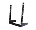2-Post Open Frame Rack, 12U, Steel, 50kg, Black