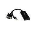 Videoadapter, VGA-Stecker - HDMI-Buchse, 1920 x 1080, Schwarz
